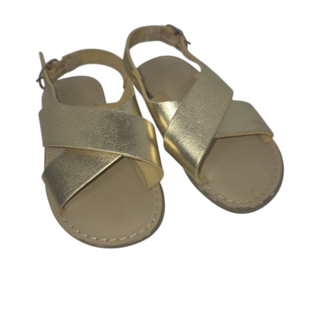 Cat & Jack Gold Metallic Girls Ankle Strap Sandal Size 6